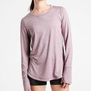 Athleta Uptempo Long Sleeve‎ Top in Velvety Pink/Flora Mauve